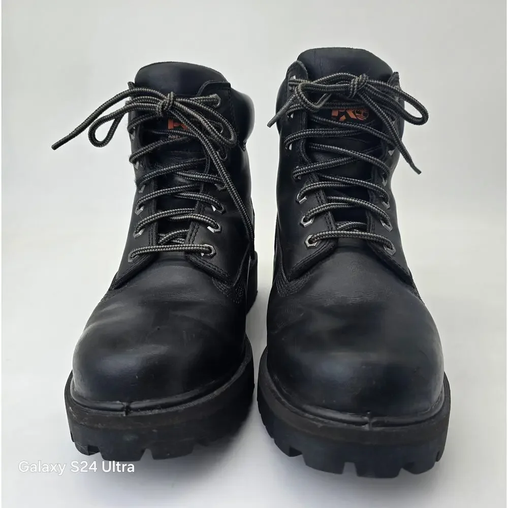 Timberland Pro Black Leather Work Boots Waterproof ASTM Insulated 200g Men's 8M